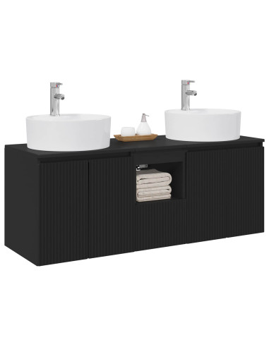 Set di Armadi da Bagno 3 pz Nero 49,5 x 44,5 x 65 cm