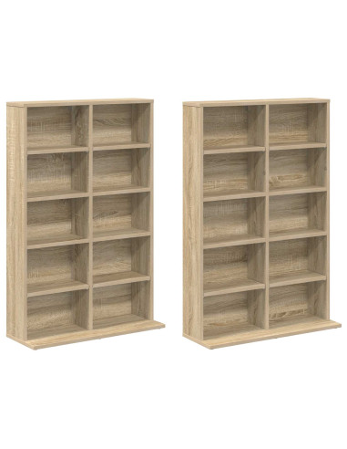 Mobile per CD 2 pz Rovere Sonoma 65 x 23,5 x 97,5 cm