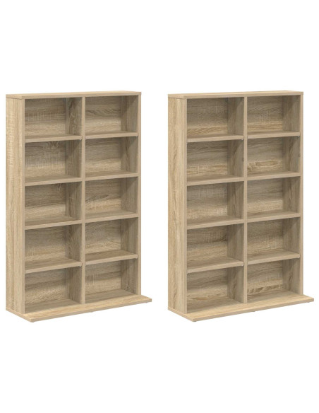 Mobile per CD 2 pz Rovere Sonoma 65 x 23,5 x 97,5 cm