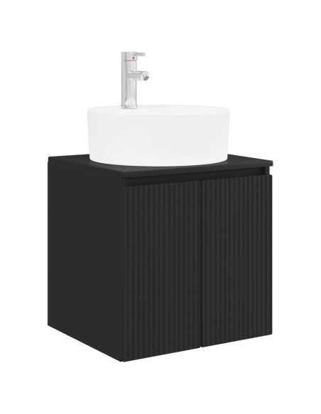 Set di Armadi da Bagno 3 pz Nero 49,5 x 44,5 x 65 cm