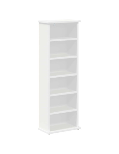 Mobile per CD Bianco 60 x 17 x 92 cm Legno ingegnerizzato