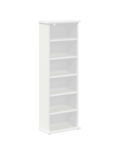 Mobile per CD Bianco 60 x 17 x 92 cm Legno ingegnerizzato