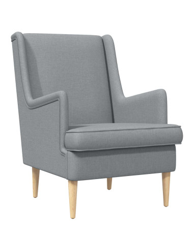 Poltrona con Ottomano 2 pz Grigio Chiaro Tessuto