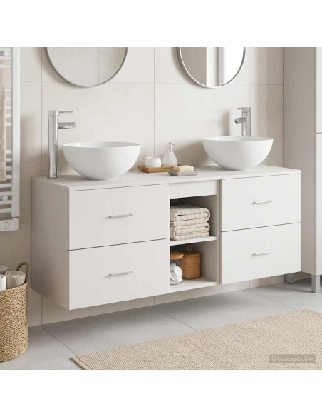 Set di Armadi da Bagno 3 pz Bianco 49,5 x 41 x 64,5 cm