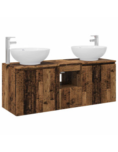 Set di Armadi da Bagno 3 pz Legno antico 49,5 x 44,5 x 65 cm 2