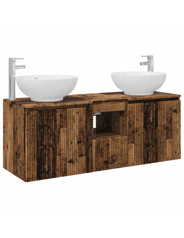 Set di Armadi da Bagno 3 pz Legno antico 49,5 x 44,5 x 65 cm