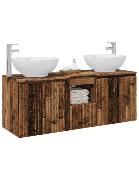 Set di Armadi da Bagno 3 pz Legno antico 49,5 x 44,5 x 65 cm