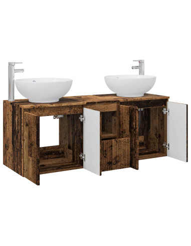Set di Armadi da Bagno 3 pz Legno antico 49,5 x 44,5 x 65 cm