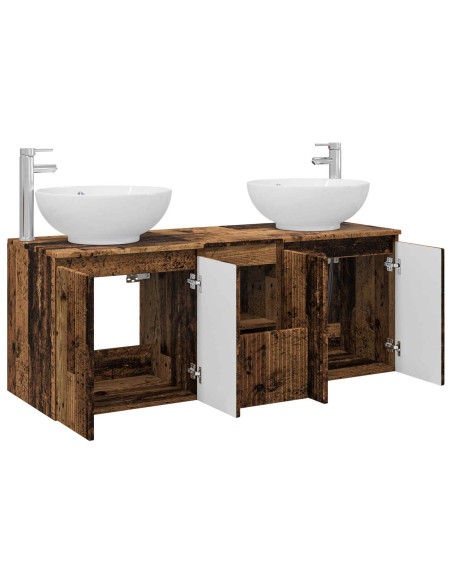 Set di Armadi da Bagno 3 pz Legno antico 49,5 x 44,5 x 65 cm