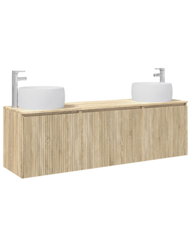 Set di Armadi da Bagno 3 pz Rovere Sonoma 49,5 x 44,5 x 66 cm