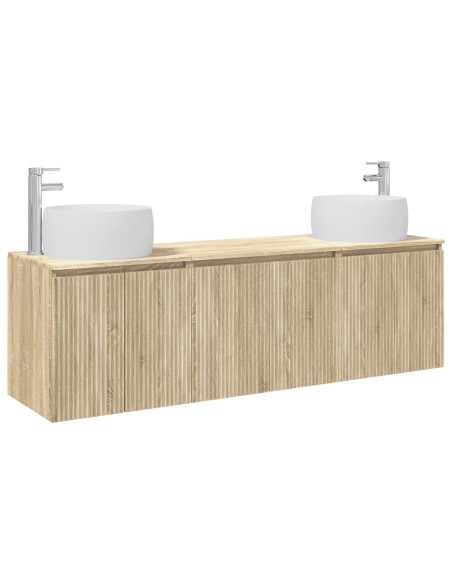 Set di Armadi da Bagno 3 pz Rovere Sonoma 49,5 x 44,5 x 66 cm
