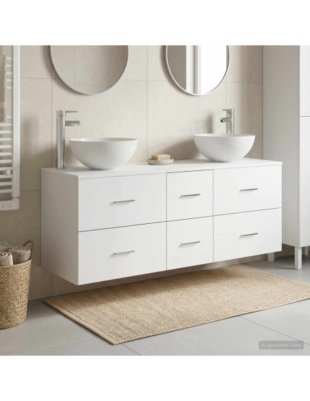 Set di Armadi da Bagno 3 pz Bianco 49,5 x 41 x 64,5 cm