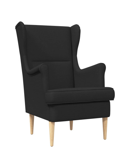Poltrona con Ottomano 2 pz Nero Tessuto