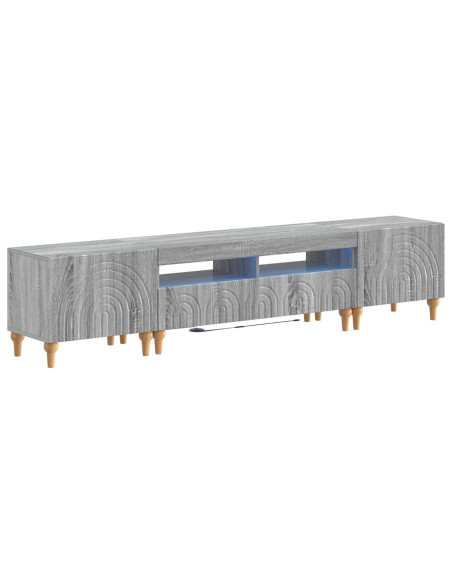 Mobile TV LED a 3 pezzi Sonoma grigio Legno ingegnerizzato