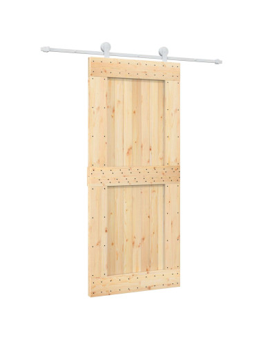 Porta scorrevole Naturale e Bianco 90 x 210 cm