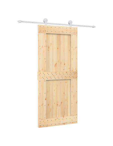 Porta scorrevole Naturale e Bianco 90 x 210 cm