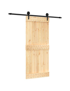 Porta scorrevole Naturale e Nero 90 x 210 cm 2