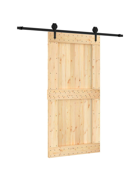 Porta scorrevole Naturale e Nero 100 x 210 cm