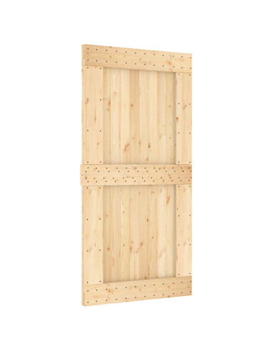 Porta scorrevole Naturale e Nero 100 x 210 cm