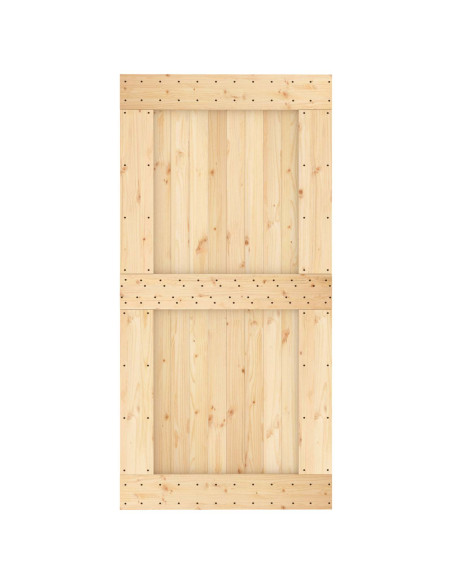 Porta scorrevole Naturale e Nero 100 x 210 cm