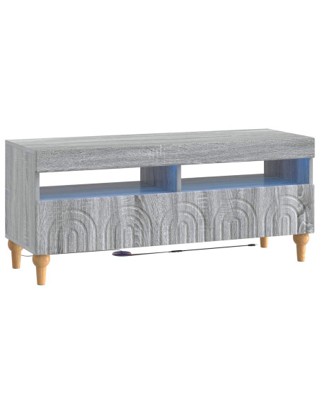 Mobile TV LED a 3 pezzi Sonoma grigio Legno ingegnerizzato