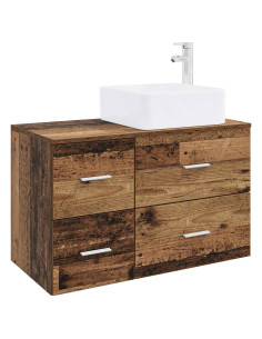 Set di mobili per il bagno 2 pz Legno antico 2