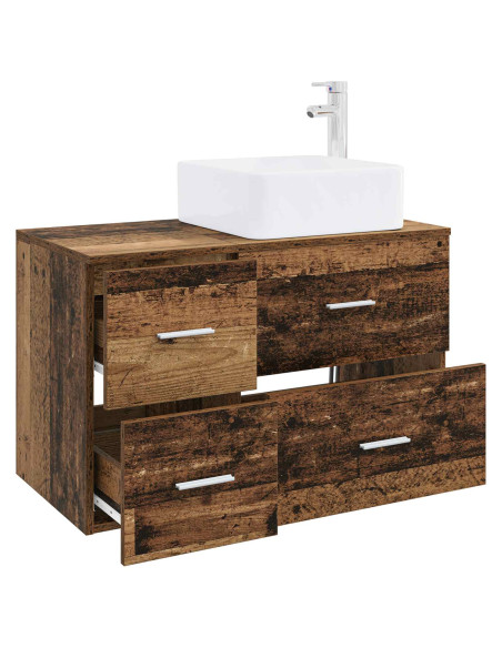 Set di mobili per il bagno 2 pz Legno antico