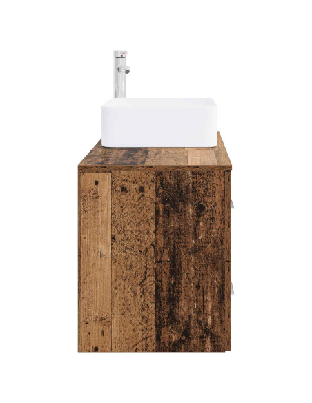 Set di mobili per il bagno 2 pz Legno antico