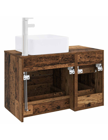 Set di mobili per il bagno 2 pz Legno antico