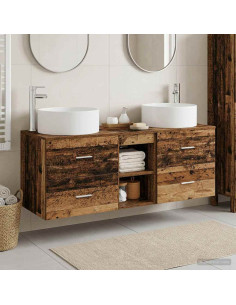 Set di mobili per il bagno 3 pz Legno antico