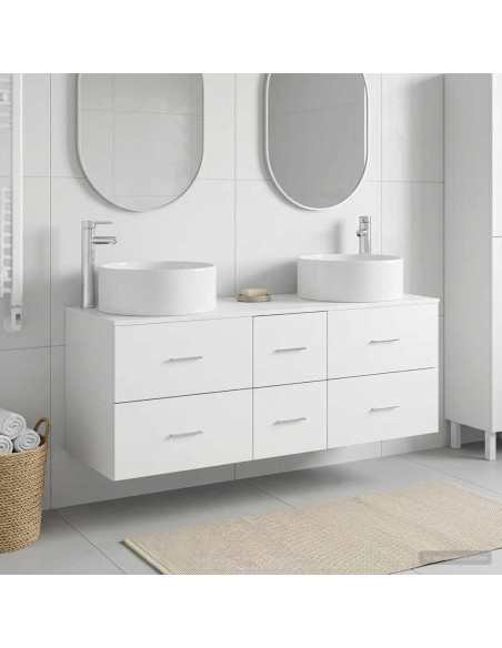 Set di mobili per il bagno 3 pz Bianco 49,5 x 44,5 x 65,5 cm