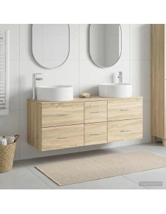 Set di mobili per il bagno 3 pz Rovere Sonoma