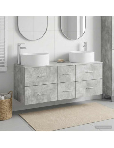 Set di mobili per il bagno 3 pz Grigio Cemento