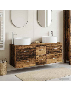 Set di mobili per il bagno 3 pz Legno antico