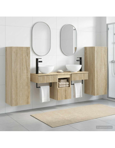 Set di mobili per il bagno 5 pz Rovere Sonoma