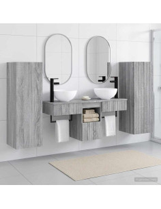 Set di mobili per il bagno 5 pz Sonoma grigio