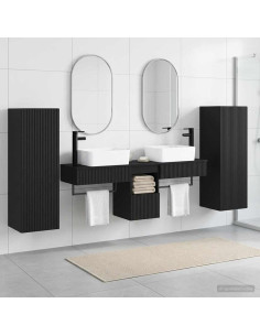 Set di mobili per il bagno 5 pz Nero 33 x 34,5 x 100 cm