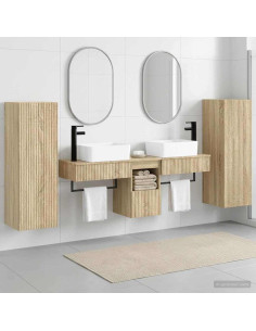 Set di mobili per il bagno 5 pz Rovere Sonoma
