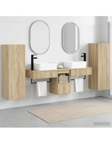 Set di mobili per il bagno 5 pz Rovere Sonoma