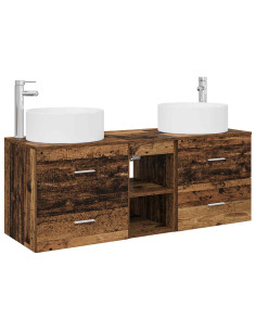 Set di mobili per il bagno 3 pz Legno antico 2