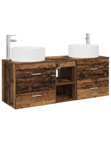 Set di mobili per il bagno 3 pz Legno antico