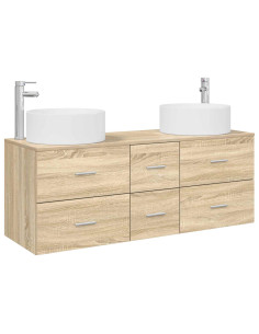 Set di mobili per il bagno 3 pz Rovere Sonoma 2