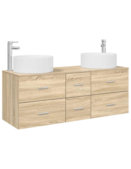 Set di mobili per il bagno 3 pz Rovere Sonoma