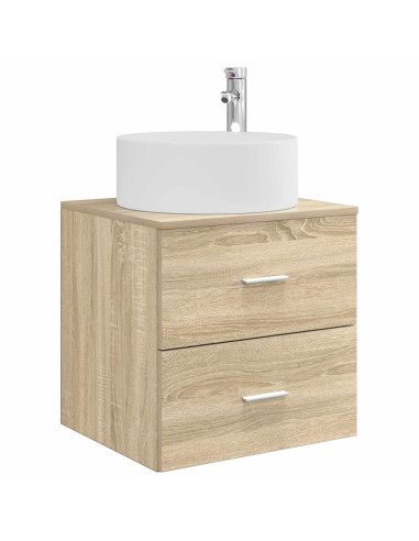 Set di mobili per il bagno 3 pz Rovere Sonoma