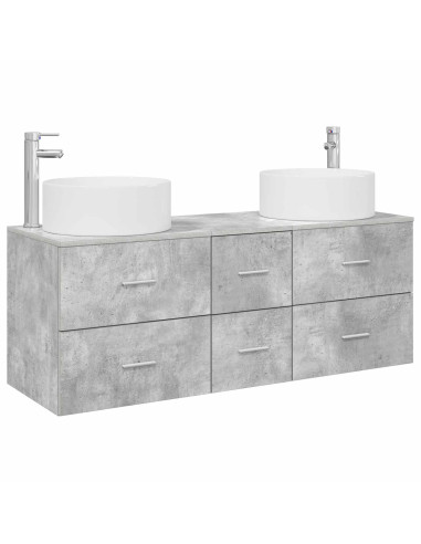 Set di mobili per il bagno 3 pz Grigio Cemento