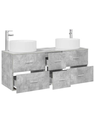 Set di mobili per il bagno 3 pz Grigio Cemento
