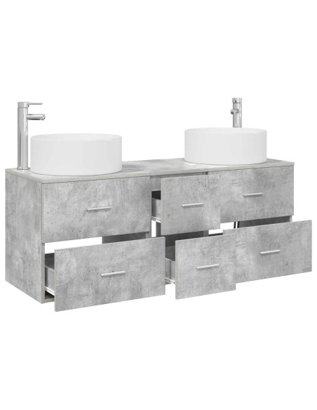 Set di mobili per il bagno 3 pz Grigio Cemento
