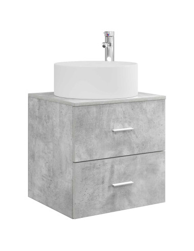 Set di mobili per il bagno 3 pz Grigio Cemento