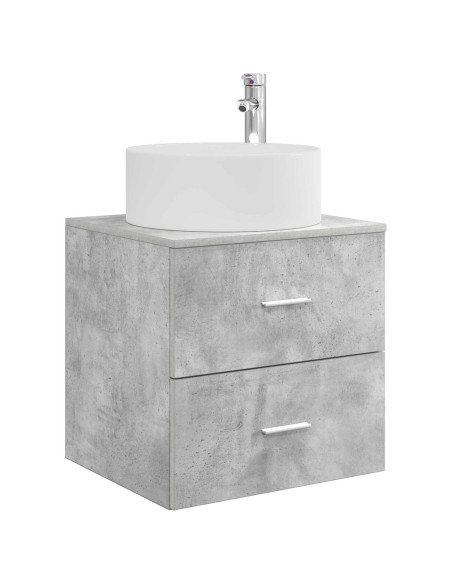 Set di mobili per il bagno 3 pz Grigio Cemento