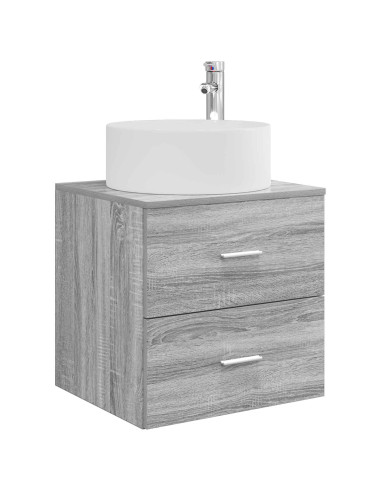 Set di mobili per il bagno 3 pz Sonoma grigio